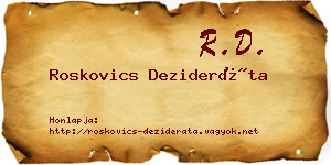 Roskovics Dezideráta névjegykártya